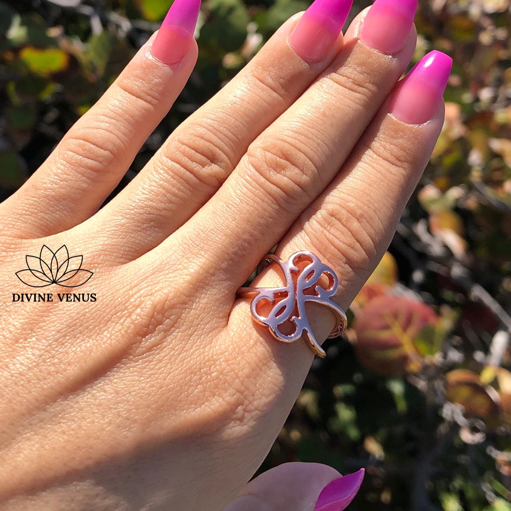 Rose Gold Plated Brass Cuff Ring | Size 8